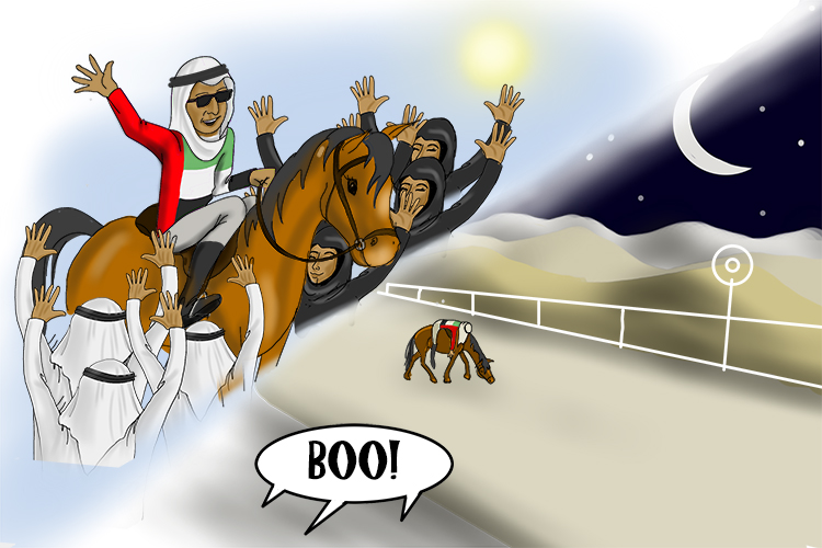 They united around the Arabian Emir because they rated (United Arab Emirates) him before the race, but there was a boo for him after he lost the Derby (Abu Dhabi) racee.